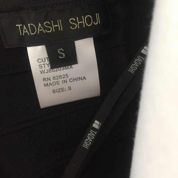 Vintage Tadashi Shoji black Dress with shear sleeves - Picture 3 of 6